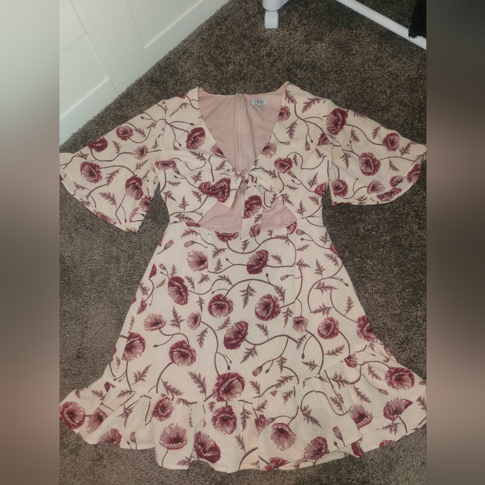 Floral Pink and Red Dress